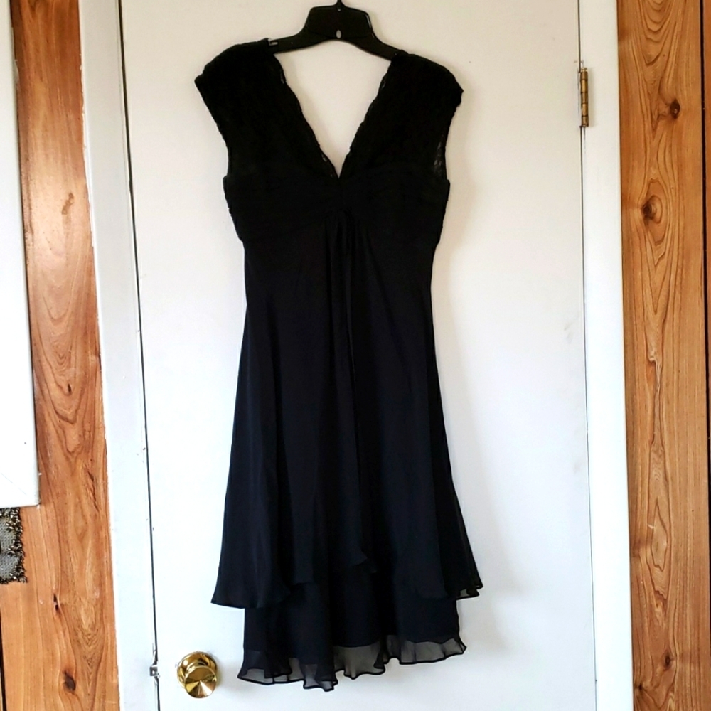 Cute Black Dress with Lace Top